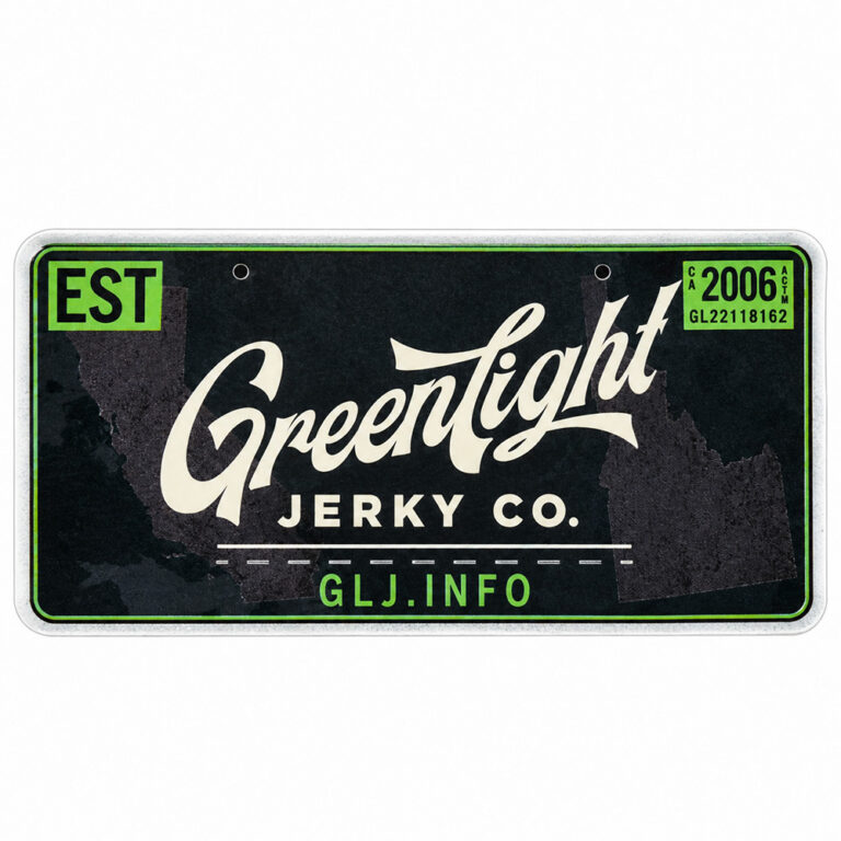 Colorado License Design Greenlight Jerky License Plate Sticker - Green Light Jerky